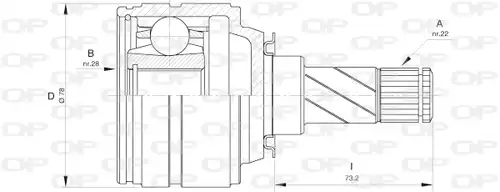 каре комплект, полуоска OPEN PARTS CVJ5424.20