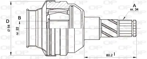 каре комплект, полуоска OPEN PARTS CVJ5427.20