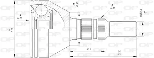 каре комплект, полуоска OPEN PARTS CVJ5440.10