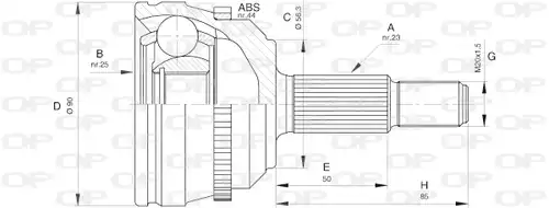 каре комплект, полуоска OPEN PARTS CVJ5441.10