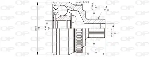 каре комплект, полуоска OPEN PARTS CVJ5444.10