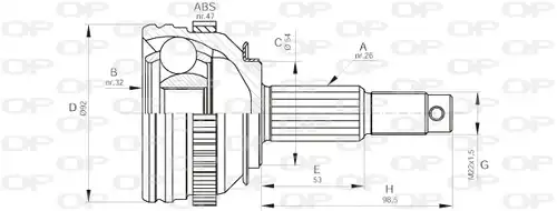 каре комплект, полуоска OPEN PARTS CVJ5447.10