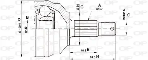 каре комплект, полуоска OPEN PARTS CVJ5460.10