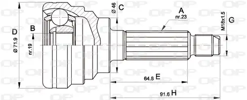 каре комплект, полуоска OPEN PARTS CVJ5490.10