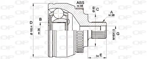 каре комплект, полуоска OPEN PARTS CVJ5516.10