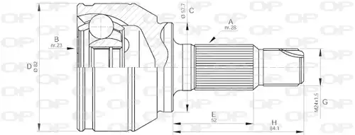 каре комплект, полуоска OPEN PARTS CVJ5518.10