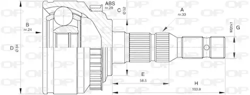 каре комплект, полуоска OPEN PARTS CVJ5527.10