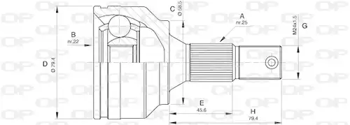 каре комплект, полуоска OPEN PARTS CVJ5530.10