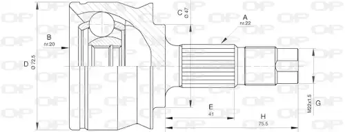 каре комплект, полуоска OPEN PARTS CVJ5531.10