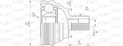 каре комплект, полуоска OPEN PARTS CVJ5535.10