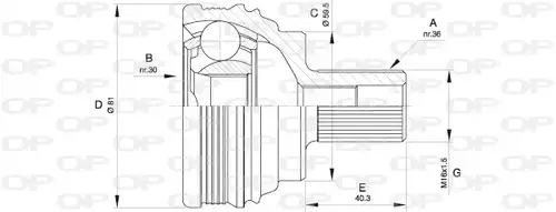 каре комплект, полуоска OPEN PARTS CVJ5538.10