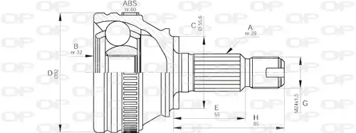 каре комплект, полуоска OPEN PARTS CVJ5553.10