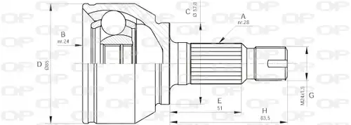 каре комплект, полуоска OPEN PARTS CVJ5567.10