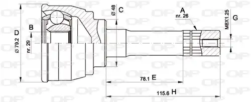 каре комплект, полуоска OPEN PARTS CVJ5568.10