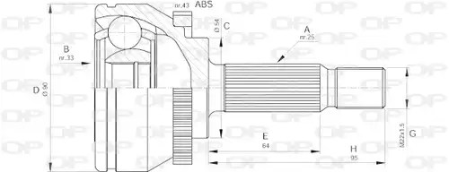 каре комплект, полуоска OPEN PARTS CVJ5572.10