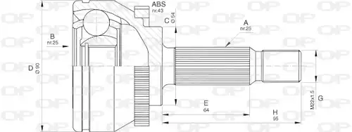 каре комплект, полуоска OPEN PARTS CVJ5575.10