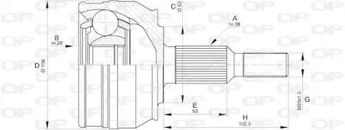 каре комплект, полуоска OPEN PARTS CVJ5579.10