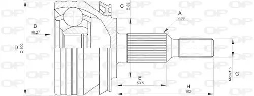 каре комплект, полуоска OPEN PARTS CVJ5581.10