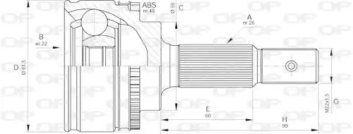 каре комплект, полуоска OPEN PARTS CVJ5587.10