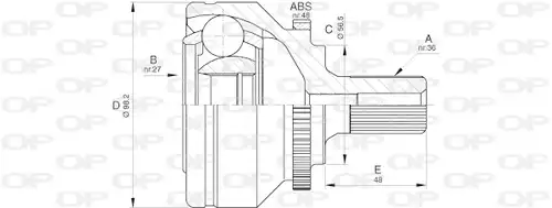 каре комплект, полуоска OPEN PARTS CVJ5589.10