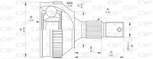 каре комплект, полуоска OPEN PARTS CVJ5592.10