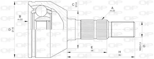 каре комплект, полуоска OPEN PARTS CVJ5598.10