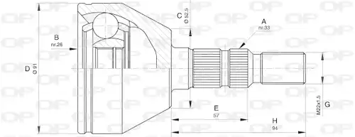 каре комплект, полуоска OPEN PARTS CVJ5603.10