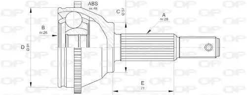 каре комплект, полуоска OPEN PARTS CVJ5604.10