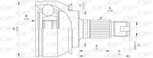 каре комплект, полуоска OPEN PARTS CVJ5610.10