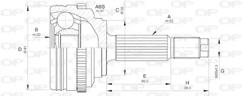 каре комплект, полуоска OPEN PARTS CVJ5617.10