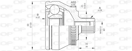 каре комплект, полуоска OPEN PARTS CVJ5621.10