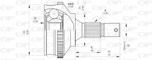 каре комплект, полуоска OPEN PARTS CVJ5625.10