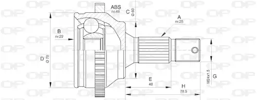 каре комплект, полуоска OPEN PARTS CVJ5626.10