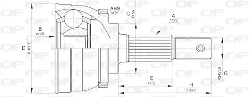 каре комплект, полуоска OPEN PARTS CVJ5629.10