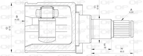 каре комплект, полуоска OPEN PARTS CVJ5634.20