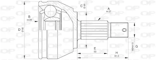 каре комплект, полуоска OPEN PARTS CVJ5638.10