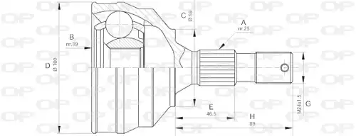 каре комплект, полуоска OPEN PARTS CVJ5640.10