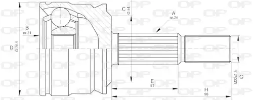 каре комплект, полуоска OPEN PARTS CVJ5642.10