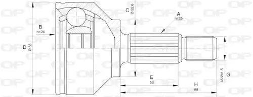 каре комплект, полуоска OPEN PARTS CVJ5644.10