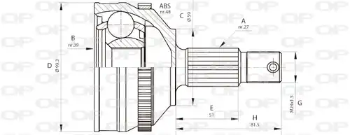 каре комплект, полуоска OPEN PARTS CVJ5646.10