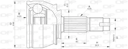 каре комплект, полуоска OPEN PARTS CVJ5651.10