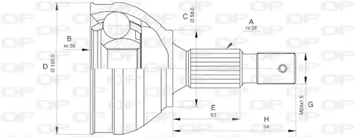 каре комплект, полуоска OPEN PARTS CVJ5653.10