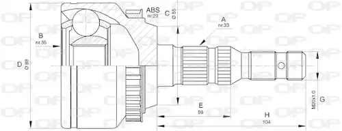 каре комплект, полуоска OPEN PARTS CVJ5655.10