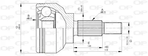 каре комплект, полуоска OPEN PARTS CVJ5663.10