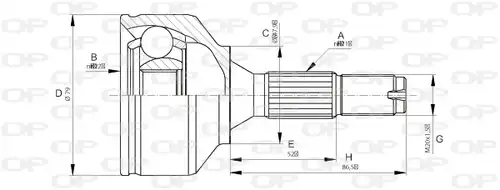 каре комплект, полуоска OPEN PARTS CVJ5668.10