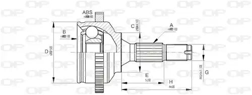 каре комплект, полуоска OPEN PARTS CVJ5670.10