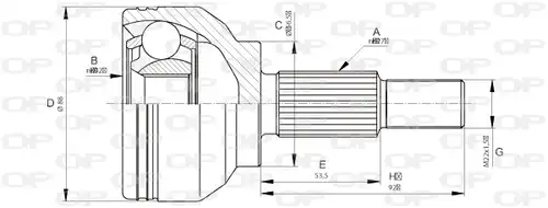 каре комплект, полуоска OPEN PARTS CVJ5672.10