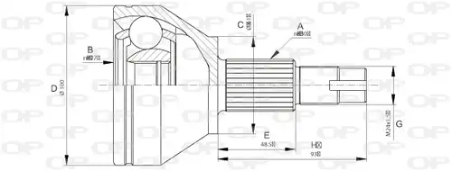 каре комплект, полуоска OPEN PARTS CVJ5673.10