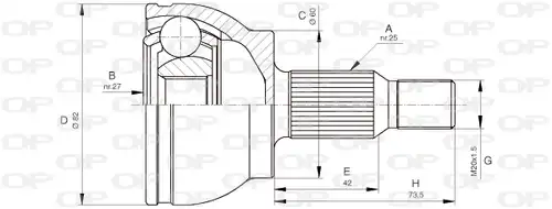 каре комплект, полуоска OPEN PARTS CVJ5678.10