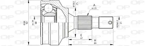 каре комплект, полуоска OPEN PARTS CVJ5690.10